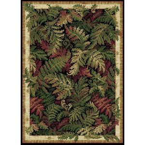 Home Dynamix Tropical Black Nature Print Leaves Ferns Area Rug -  Actual 5' 2" x